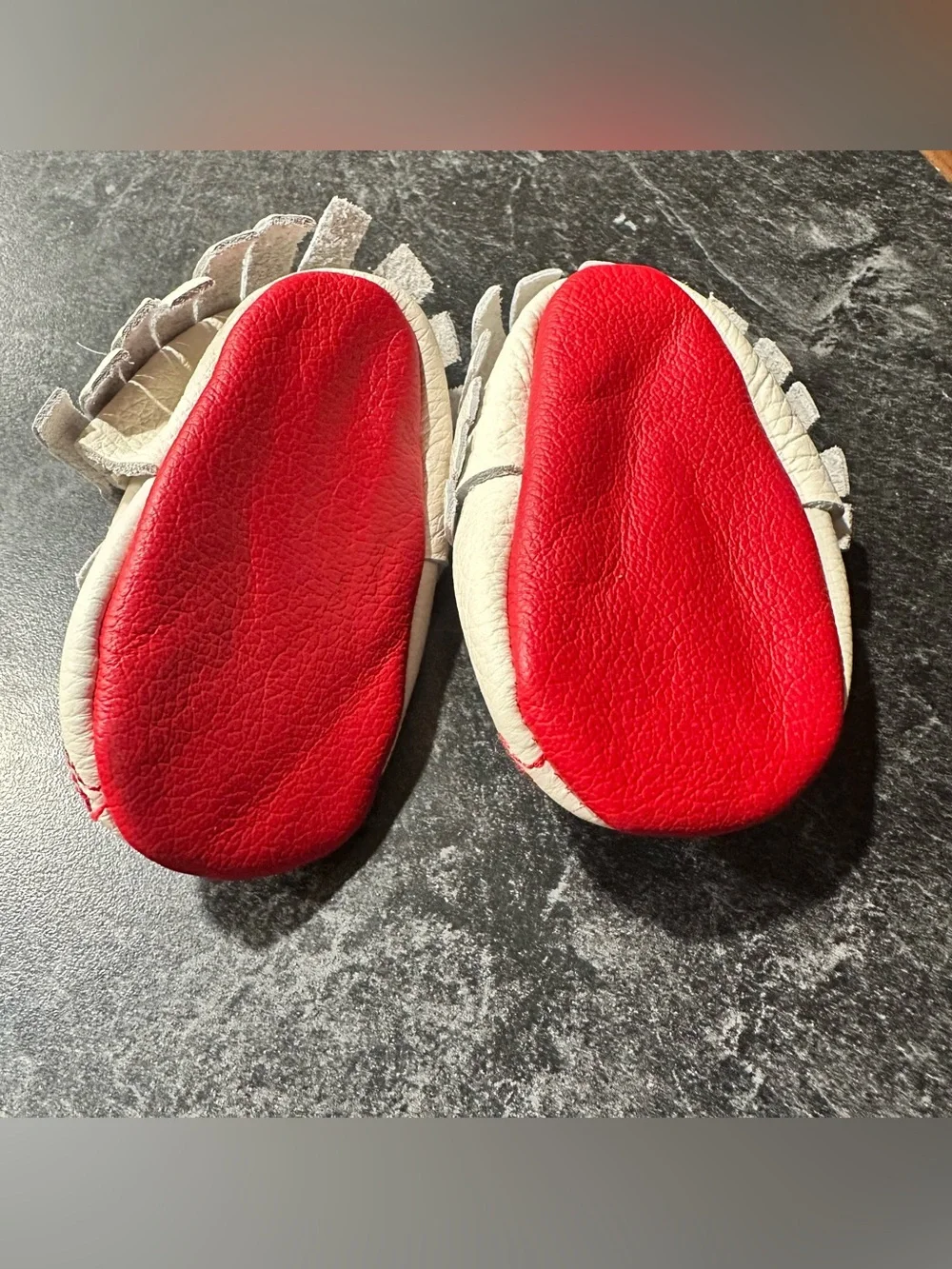 Like New Leather Baby Baseball Moccasins--sz 0-6 mos